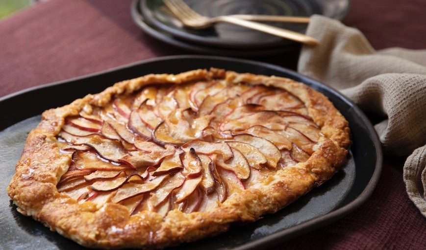 Holiday Recipes, Apple and Pear Galette with Apple Ginger Caramel Sauce