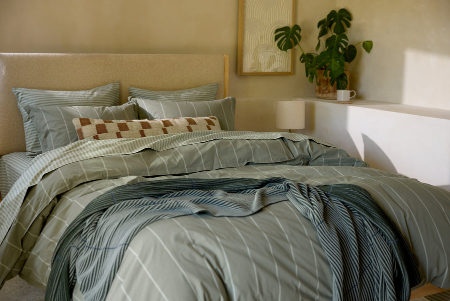 Parachute Percale Pillowcase Set — crisp white percale cotton bedroom lifestyle