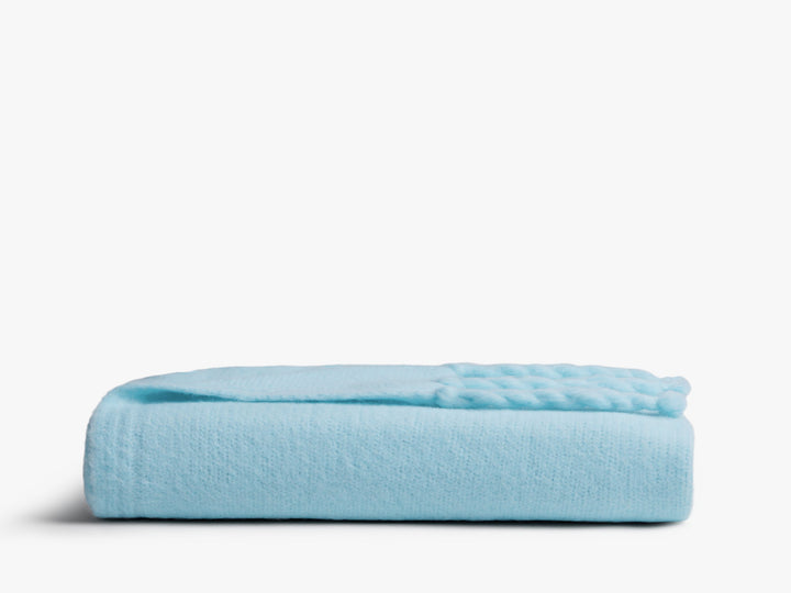le FLEUR* Alpaca Fringe Throw (Geneva Blue)