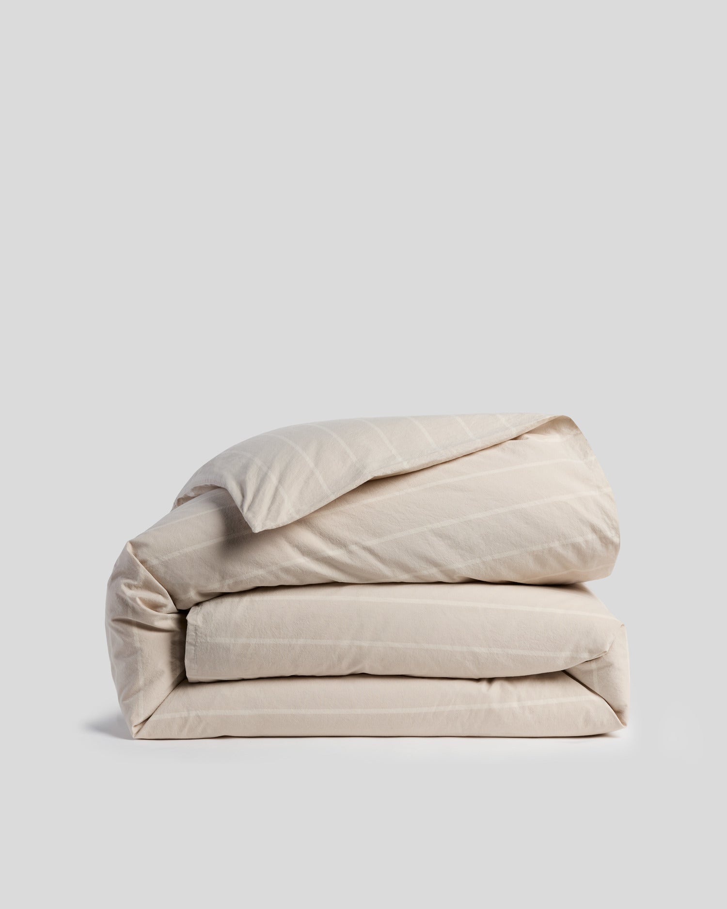 Parachute Home Brushed Cotton Duvet Cover (Bone Stripe) at Parachute Home