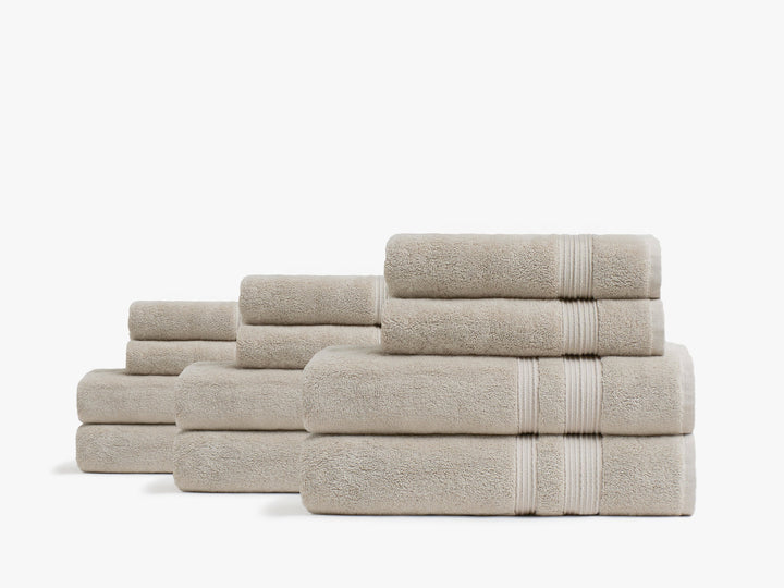 6+6 Classic Turkish Cotton Bath Bundle - Bone