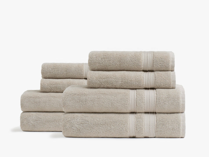 4+4 Classic Turkish Cotton Bath Bundle - Bone