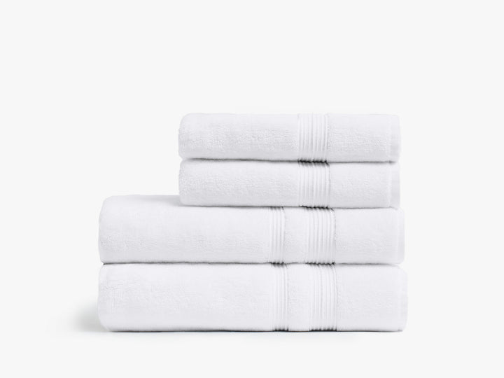 2+2 Classic Turkish Cotton Bath Bundle - White
