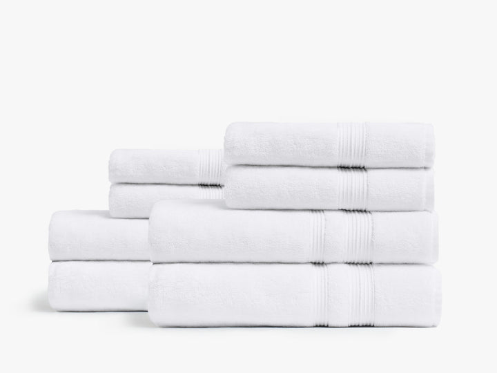 4+4 Classic Turkish Cotton Bath Bundle - White