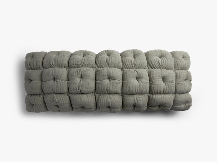Cloud Linen Puff Lumbar Pillow Cover (Moss)