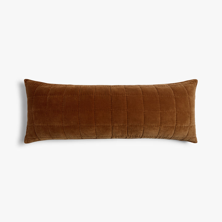 Hand Stitched Velvet Body Pillow Cover (Tobacco)