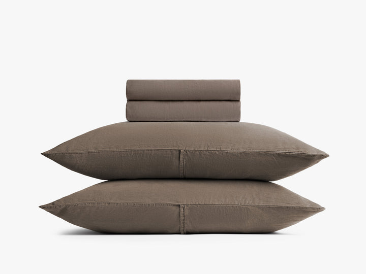 Linen Tencel Sheet Set - Warm Grey K/CK