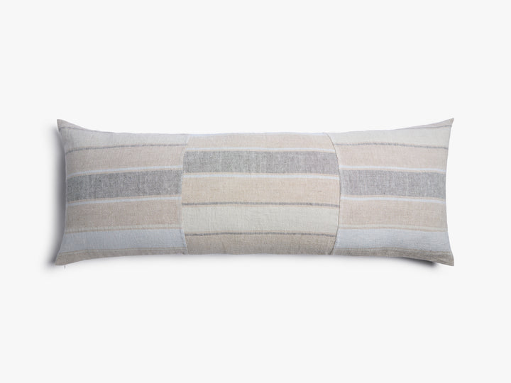 Heritage Linen Body Pillow Cover (Natural Stripe Cool)