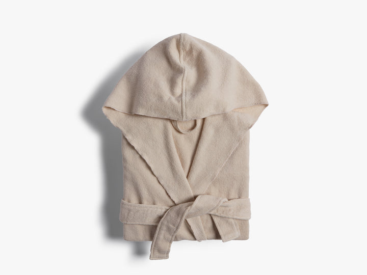 Hooded Light Terry Robe (Bone)