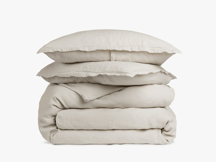 Linen Duvet Cover Set - Bone F/Q