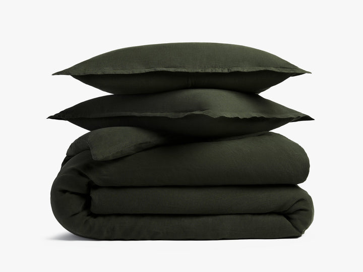 Linen Duvet Cover Set - Evergreen F/Q