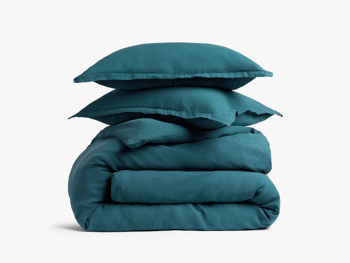 Linen Duvet Cover Set - Peacock F/Q