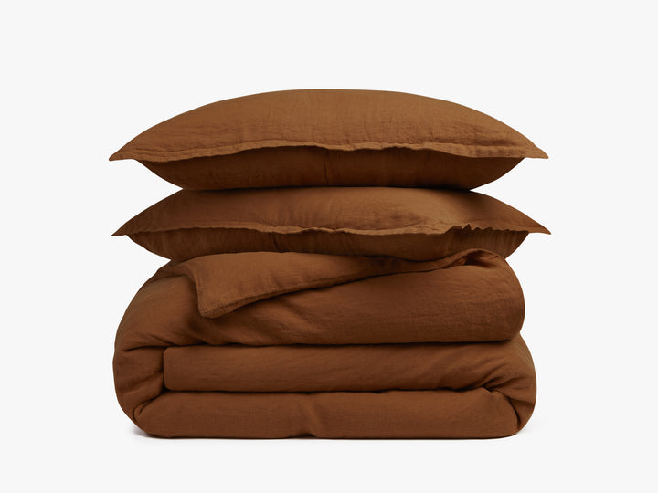 Linen Duvet Cover Set - Tobacco F/Q