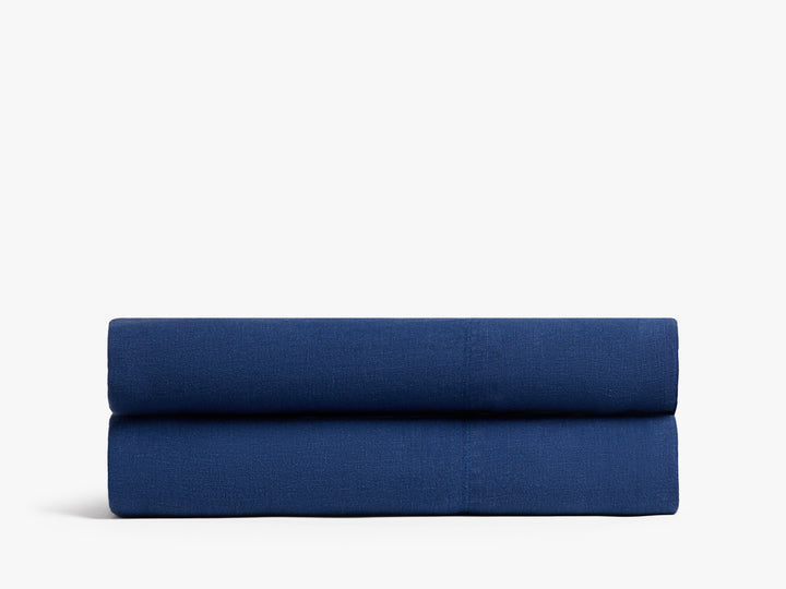 Linen Fitted Sheet (Cobalt)