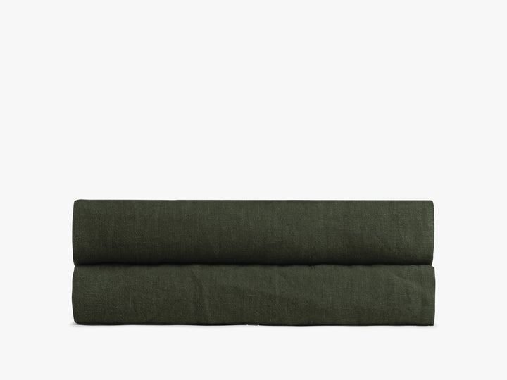 Linen Fitted Sheet (Evergreen)