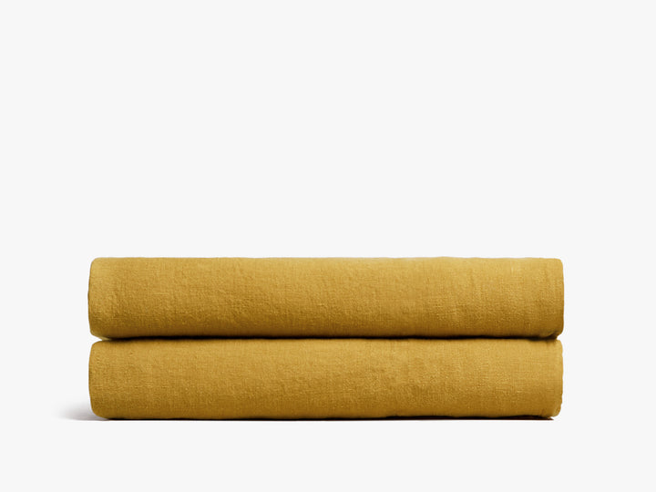 Linen Fitted Sheet (Marigold)
