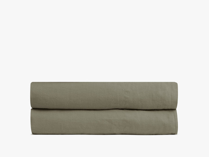 Linen Fitted Sheet (Moss)