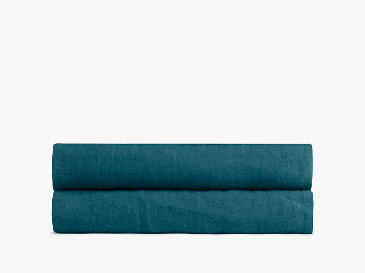 Linen Fitted Sheet (Peacock)