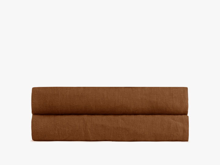 Linen Fitted Sheet (Tobacco)