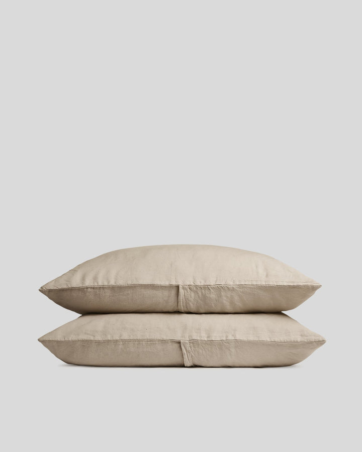 Linen Pillowcase Set (Toast)