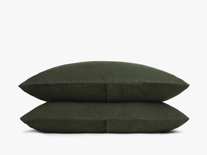 Linen Pillowcase Set (Evergreen)