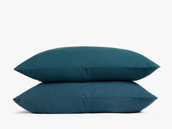Linen Pillowcase Set (Peacock)