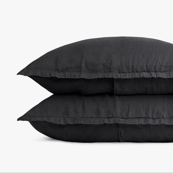 Linen Sham Set (Coal)