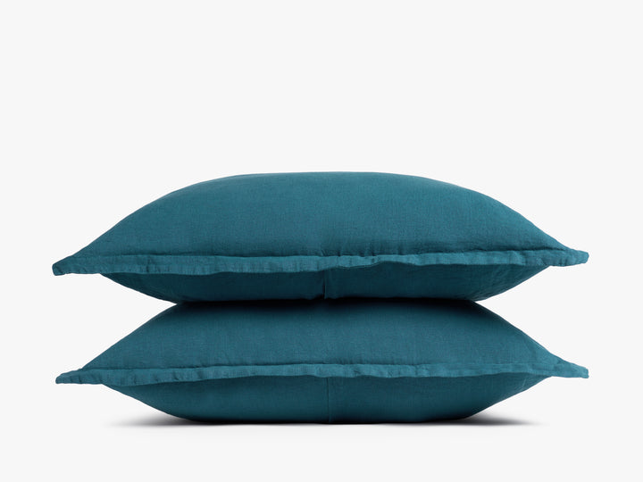 Linen Sham Set (Peacock)