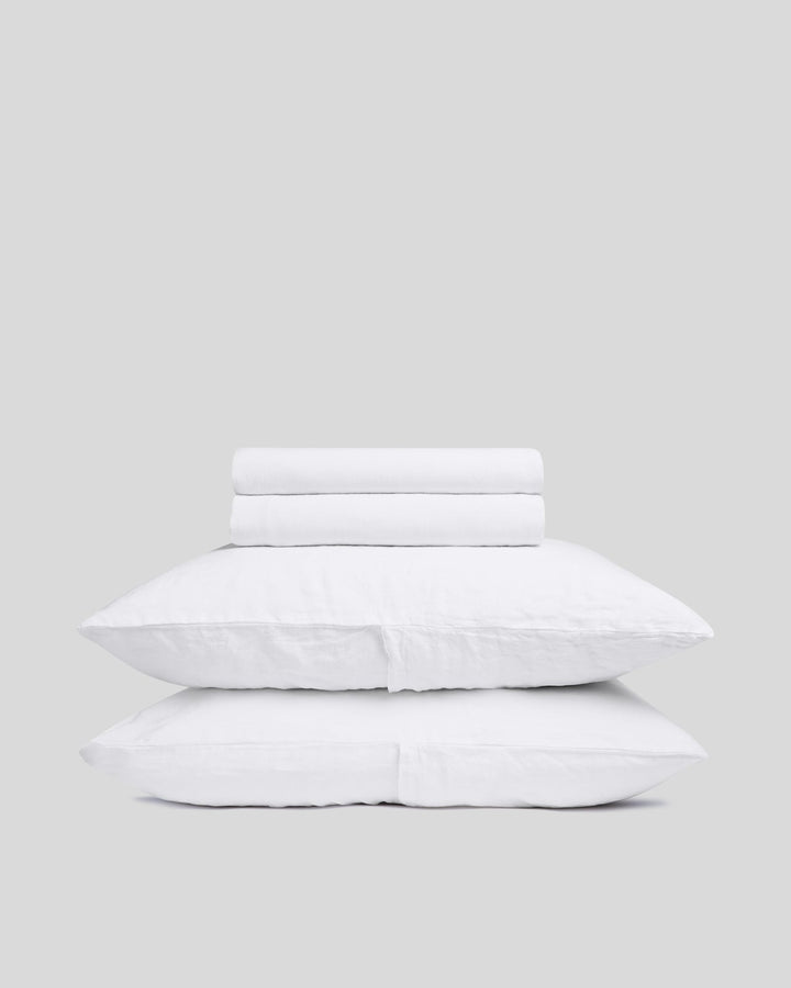 Linen Sheet Set - White F/Q