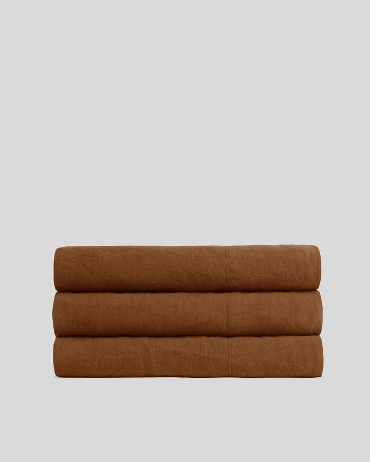 Linen Top Sheet (Tobacco)