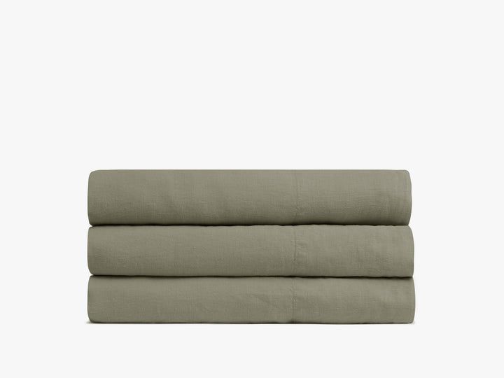Linen Top Sheet - Moss