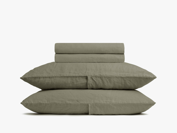 Linen Sheet Set - Moss K/CK