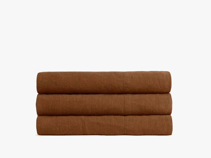 Linen Top Sheet (Tobacco)