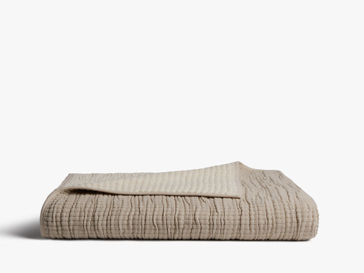 Organic Channel Gauze Throw (Natural and Ivory)