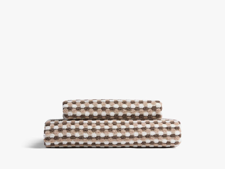Organic Cotton Mosaic Towels (Ash and Toast)