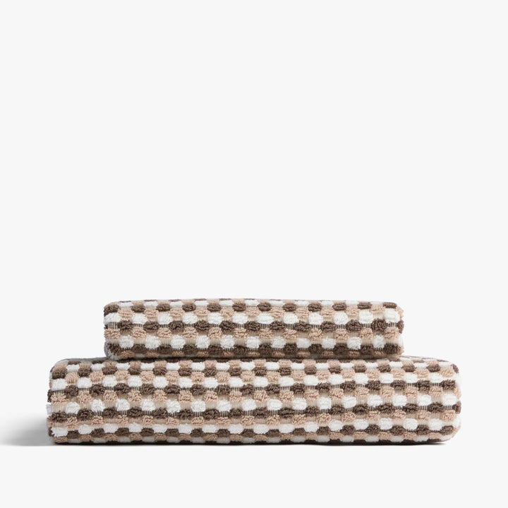 Organic Cotton Mosaic Towels (Ash and Toast)