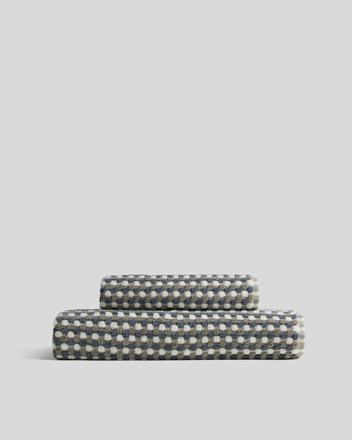 Organic Cotton Mosaic Towels (Moss and Dusk)