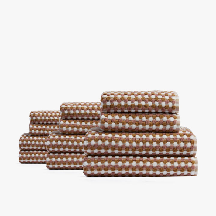 6+6 Organic Mosaic Bath Bundle - Ochre and Clay