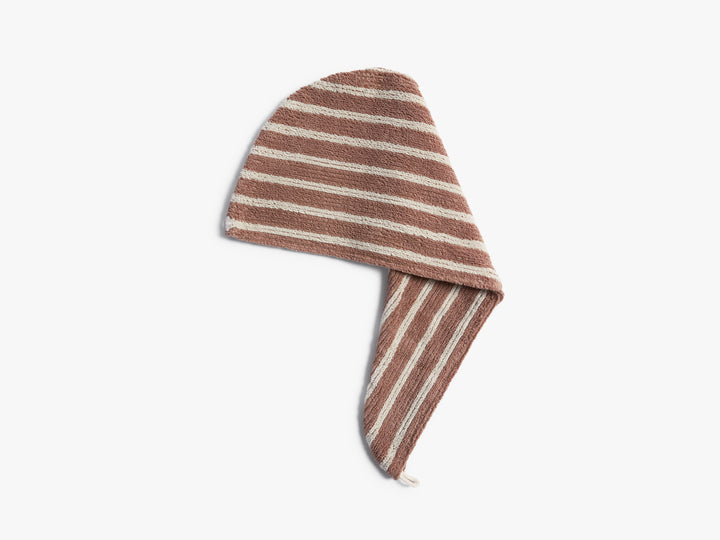 Organic Resort Stripe Hair Wrap (Adobe with Butter)