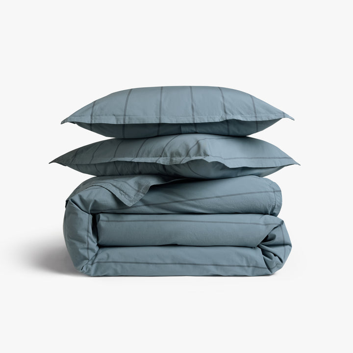 Percale Duvet Cover Set - Dusk Stripe K/CK