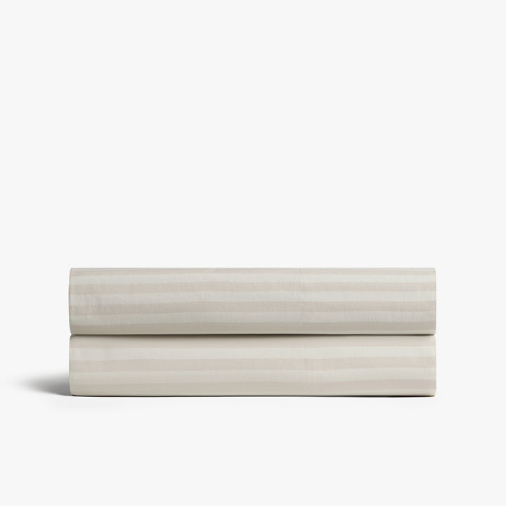 Percale Fitted Sheet (Bone Stripe)