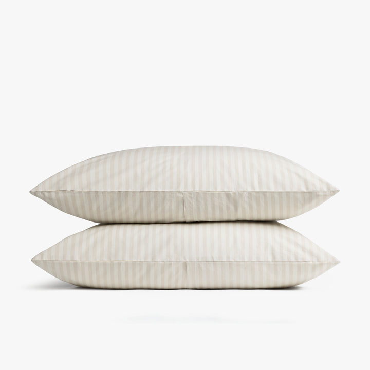 Percale Pillowcase Set (Bone Stripe)