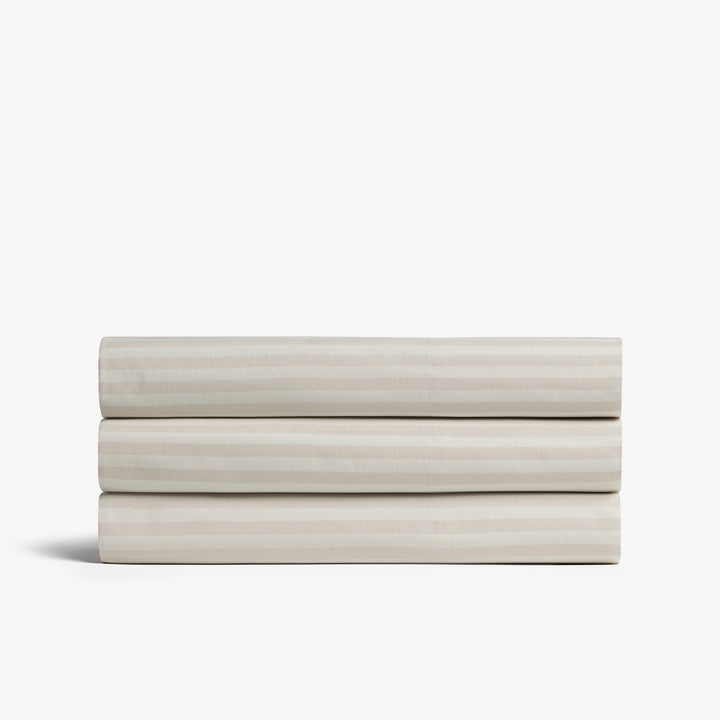 Percale Top Sheet (Bone Stripe)