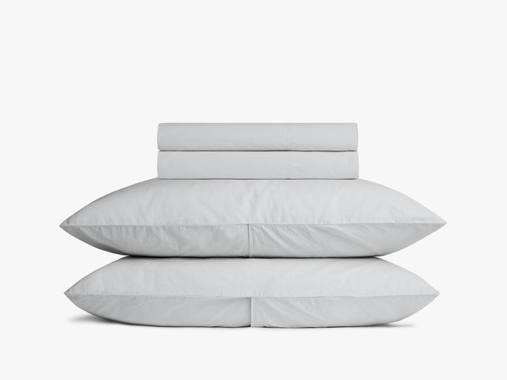 Percale Sheet Set - Light Grey F/Q
