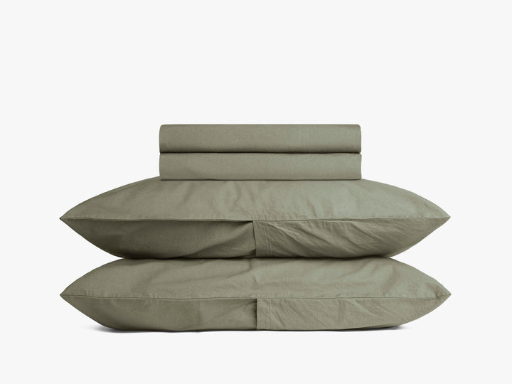 Percale Sheet Set - Moss F/Q