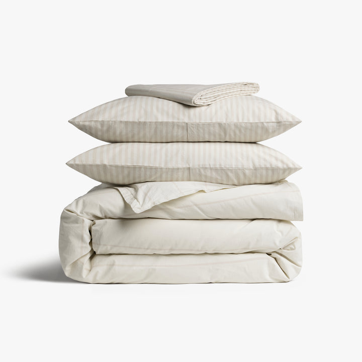 Percale Venice Set - Bone Stripe F/Q