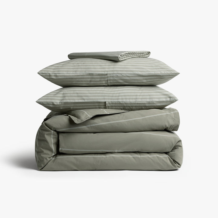 Percale Venice Set - Moss Stripe F/Q