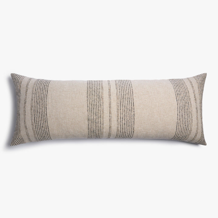 Taos Stripe Body Pillow Cover (Natural with Soft Black)