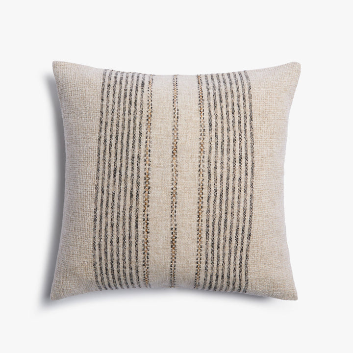 Taos Stripe Pillow Cover (Natural with Soft Black)