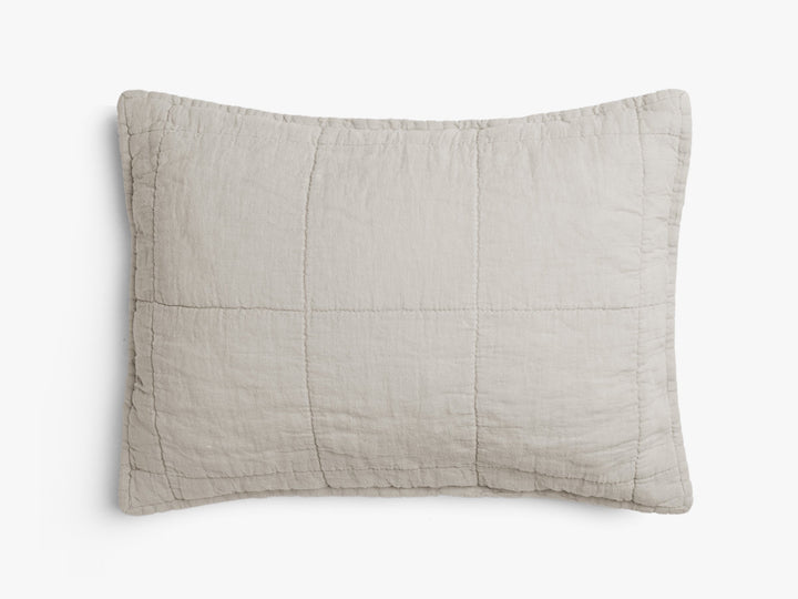 Toddler Linen Box Quilted Sham (Bone)